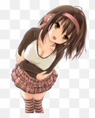 Download Free Png 15 Anime Girl With Brown Hair For - Girl Render Png