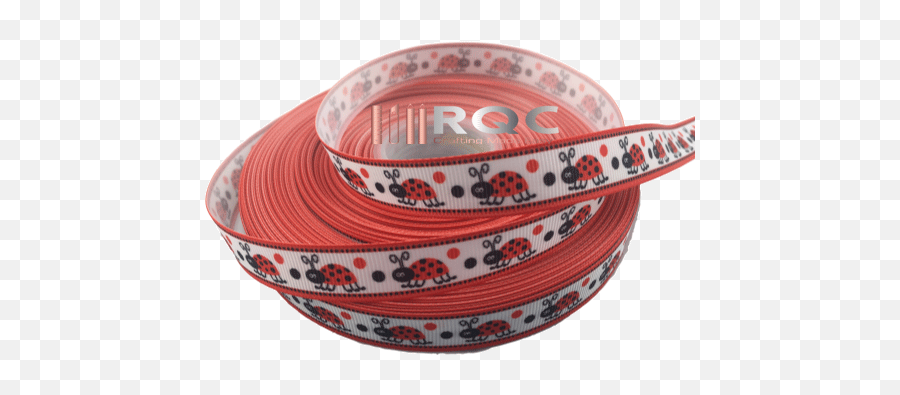 Lady Bug Grosgrain Ribbons 78 - Red Border Rqc Supply Ceramic Png,Red Border Png