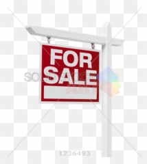 Stock Photo Of Vector White And Red Hanging For Sale Sign - House For Sale png