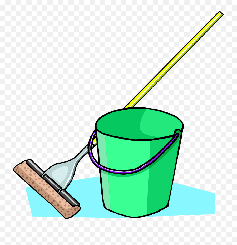 Mop Bucket Mopping - Cartoon Mop And Bucket Png,Swipe Png