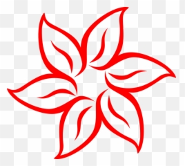 Red Flower Outline Clip Art - vector clip art Png Black And White