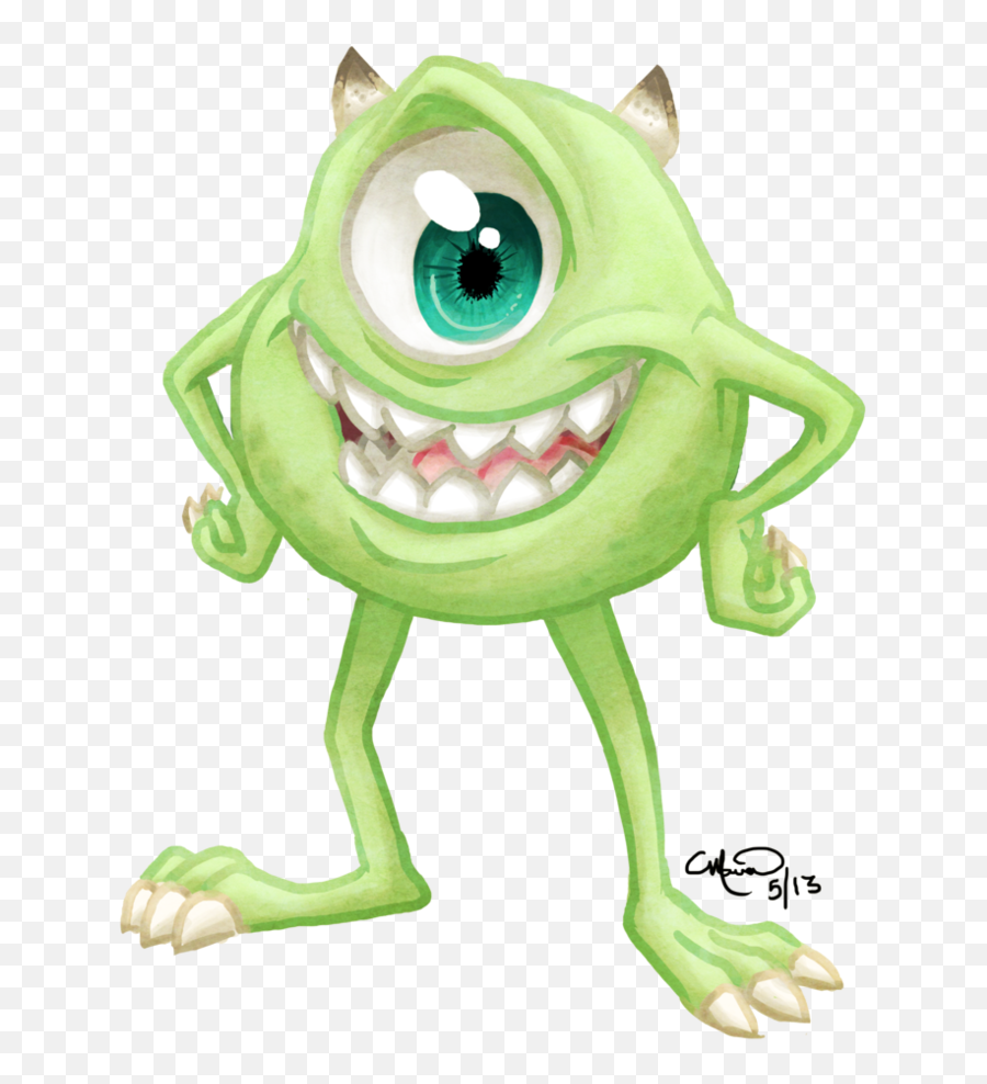 Green Drawing Monsters Inc Picture 1095566 - Mike Wazowski Drawing Png,Mike Wazowski Png