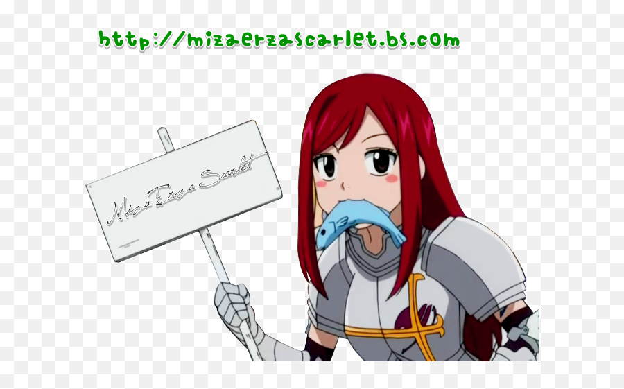 Download Miza Erza Scarlet - Anime Character With Sign Png Gray Fullbuster Png Anime,Erza Scarlet Png