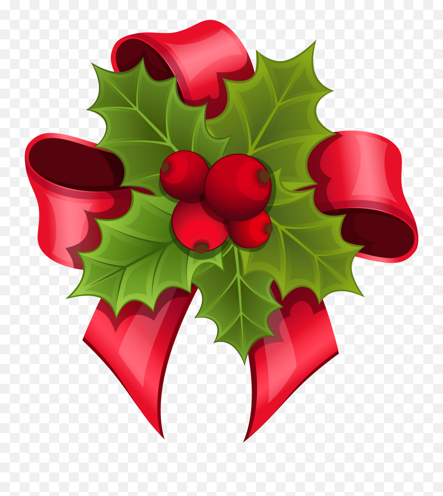 Mistletoe With Red Bow Png Image Gallery - Clipart Mistletoe Christmas Bow With Mistletoe,Red Bow Png