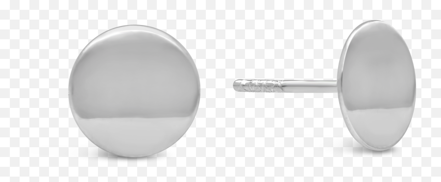 Silver Plain Flat Large Circle Stud Earring - Silver Png,Silver Circle Png