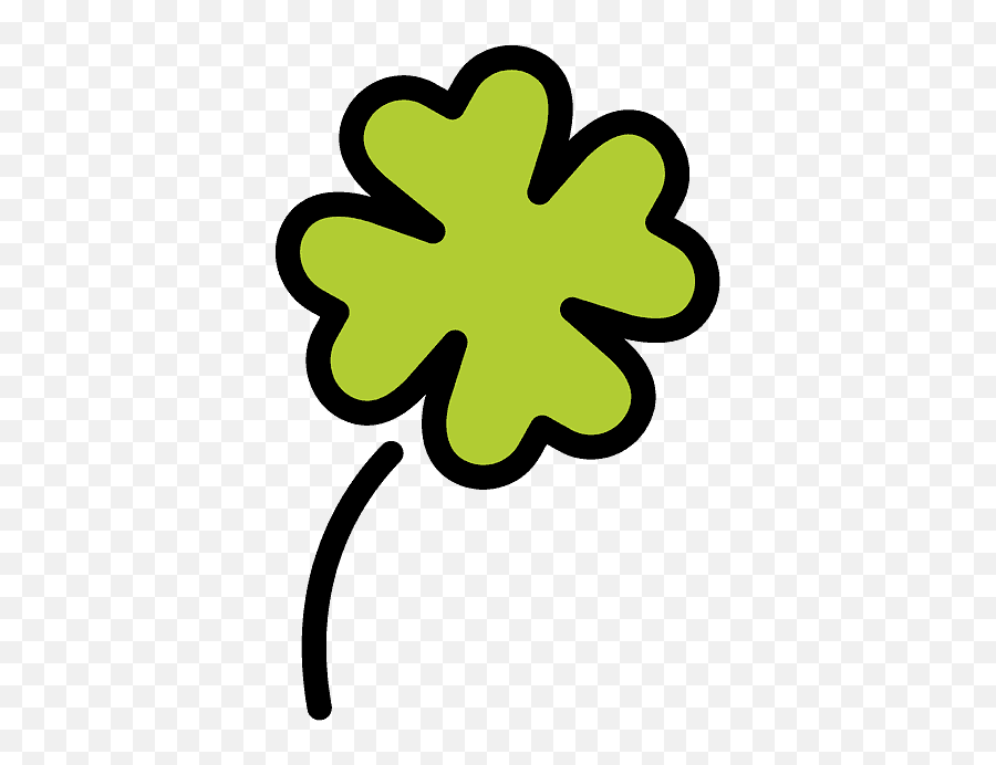 Four Leaf Clover Emoji Clipart Free Download Transparent - Glücksklee Clipart Png,Four Leaf Clover Png