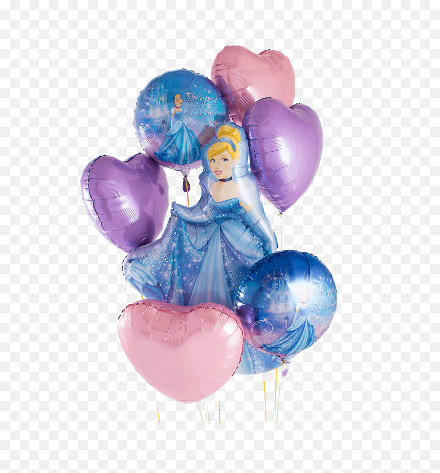 Cinderella Birthday Helium Filled Balloon Bouquet - Balloon Png,Happy Birthday Balloons Png