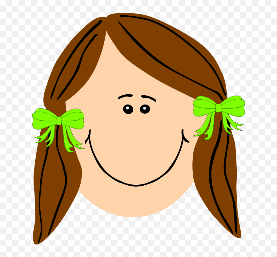 Download With Long Medium Image Png - Sad Face Girl Clipart Brown Haired Girl Clipart,Girl Face Png