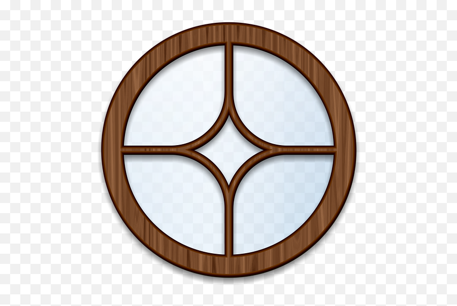 Download Hd Circle Wooden Window Frame - Wood Round Window Png,Window Frame Png