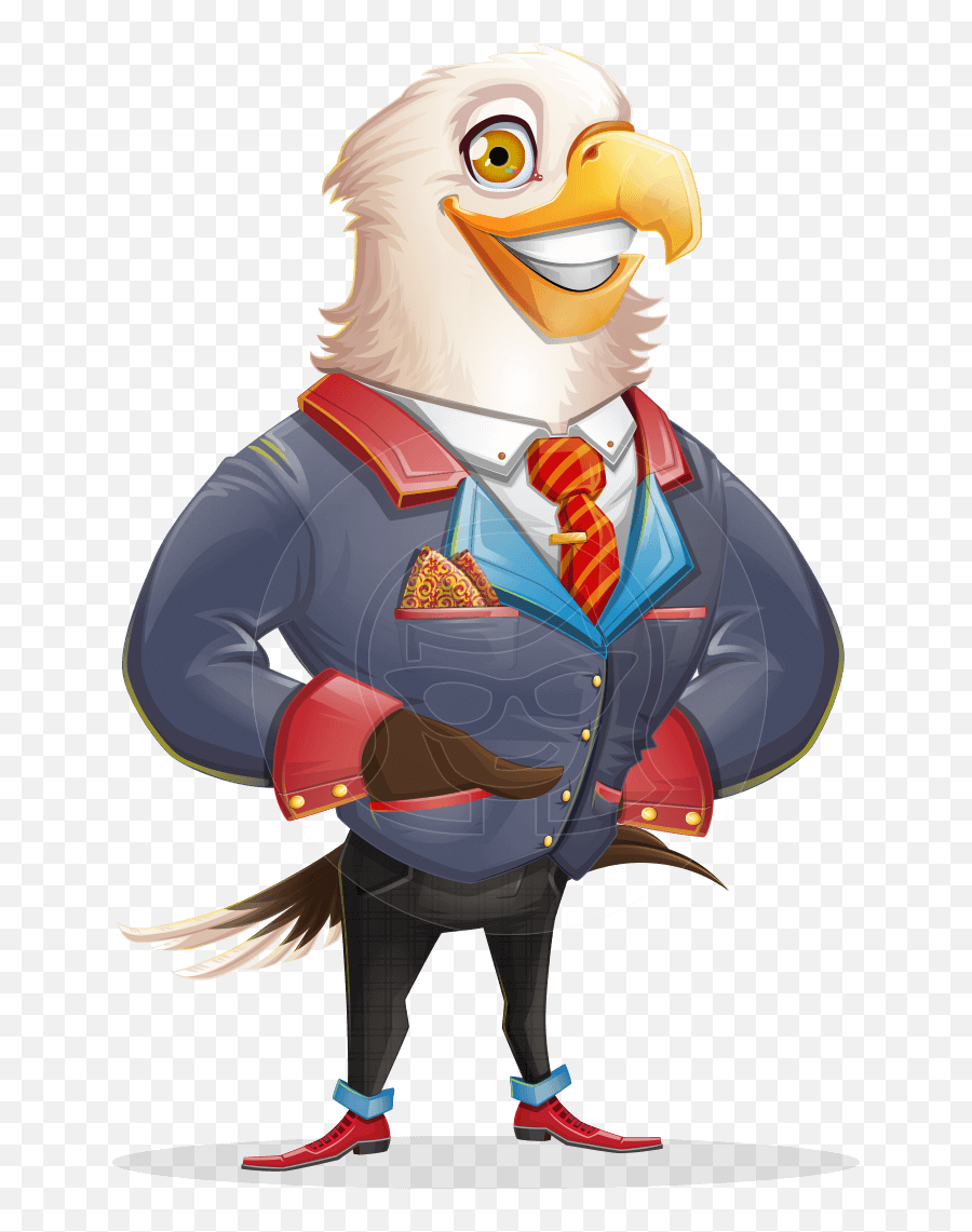American Eagle Cartoon Vector Character Graphicmama - Eagle Wearing Suit Vector Png,American Eagle Png