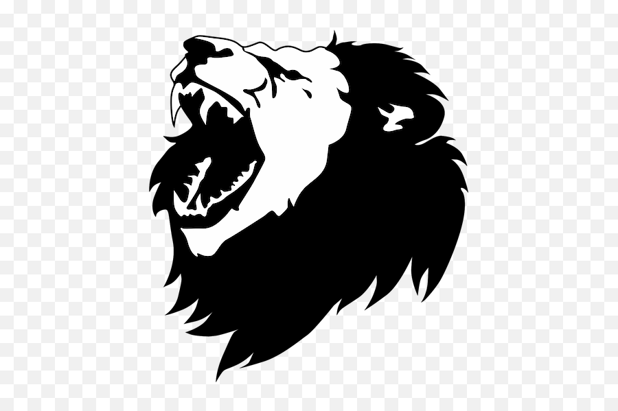 Black And White Lion Head - Lion Vector Png,Lion Roar Png