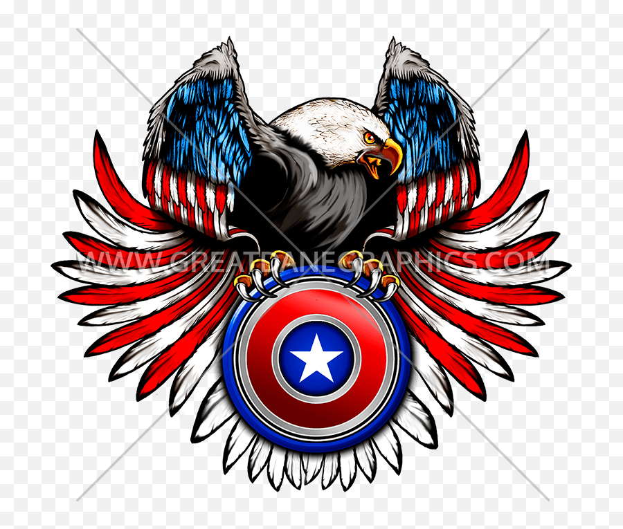 Flag Eagle Wings Production Ready Artwork For T - Shirt Printing Clip Art Blue Eagle Logo Png,Eagle Wings Png