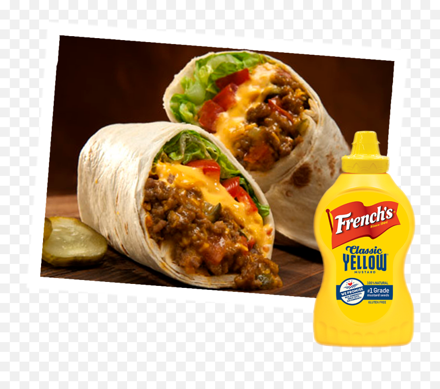 Hot Sauce Mustard - Cheeseburger Burrito Png,Burritos Png