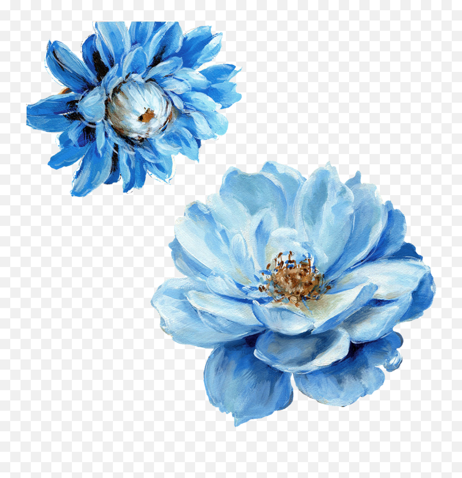 Sc - Transparent Blue Flowers Png,Painted Flowers Png