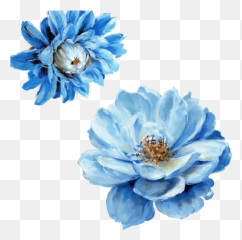 Sc - Transparent Blue Flowers Png,Painted Flowers Png