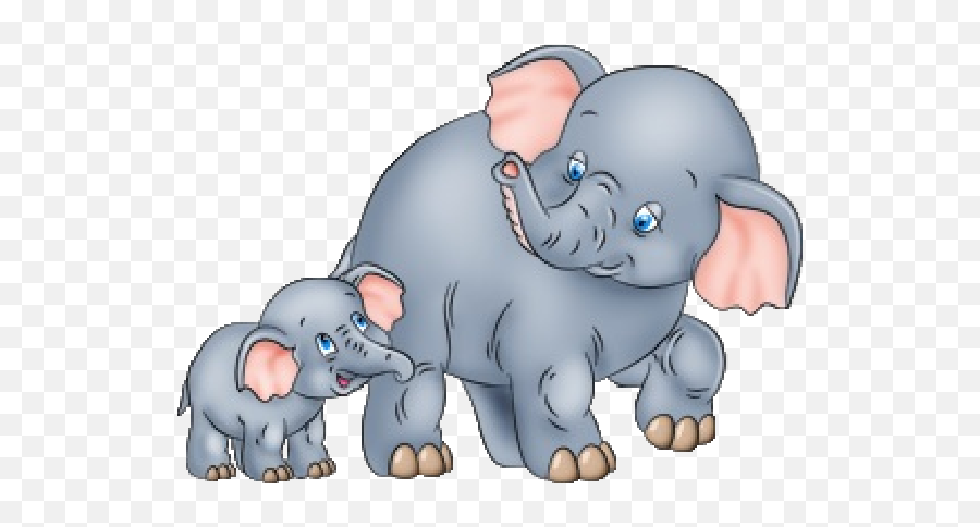 Cute Baby And Momma Elephant Clip Art - Elephant And Baby Elephant Clipart Png,Elephant Clipart Transparent Background