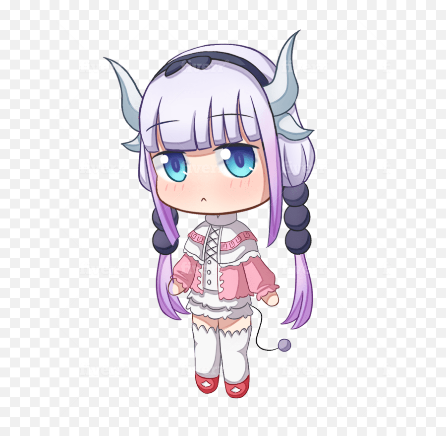 Create Cute Anime Style Chibi Art For Keychain Or Sticker By - Fictional Character Png,Kanna Kamui Icon