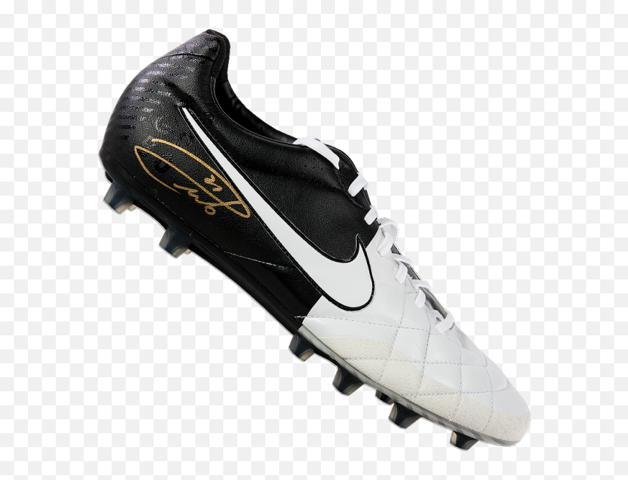 Andrea Pirlo Signed Black And White Nike Tiempo Boot - Pirlo World Cup Boots Png,Nike Kobe Icon