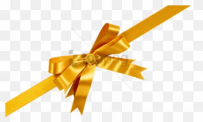 Free Png Gold Gift Bow Image - Ribbon