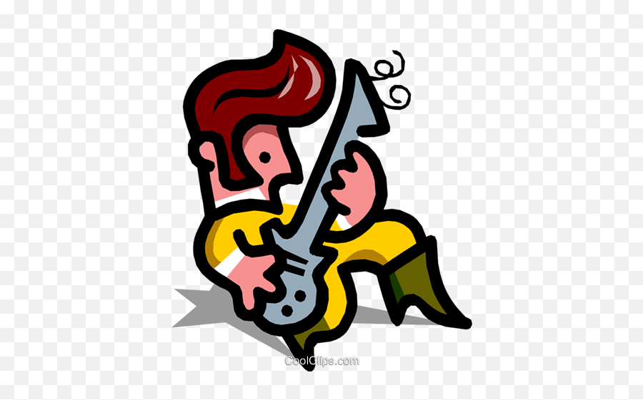 Man Playing Guitar - Cartoon Royalty Free Vector Clip Art Cartoon Rock And Roll Guitar Player Png,Cartoon Guitar Png