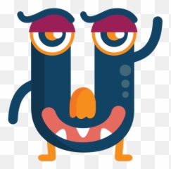 U Letter Monster Flat - Transparent Png U0026 Svg Vector File Letter U Picture Cartoon,Monster Transparent