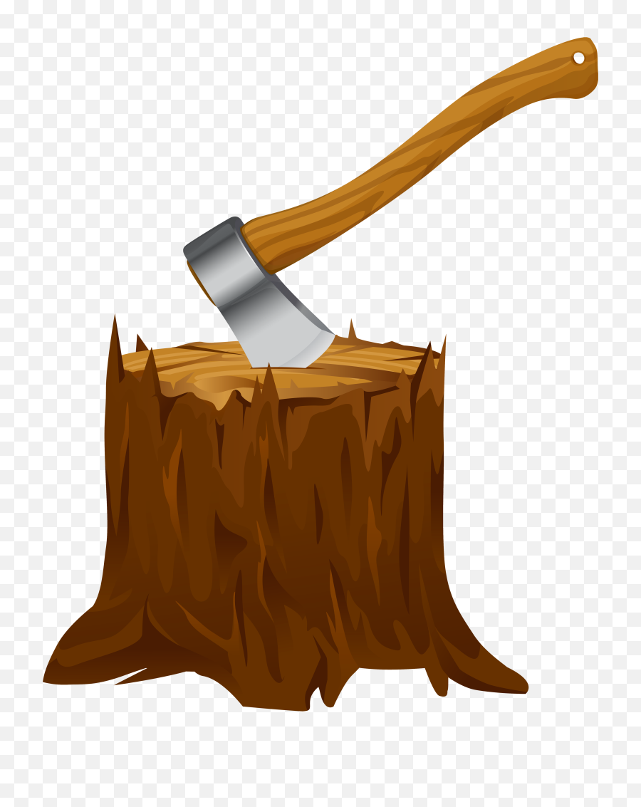 Tree Stump With Axe Clipart Png Image - Axe In Wood Clipart,Tree Clipart Png