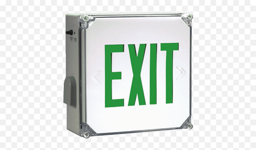 Weatherproof Exit Sign With Green Letters - Exit Sign Png,Exit Sign Png