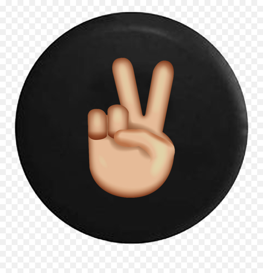 Peace Sign Fingers Text Emoji Jeep Camper Spare Tire Cover Custom Size - V503 Hand Png,Okay Hand Emoji Png