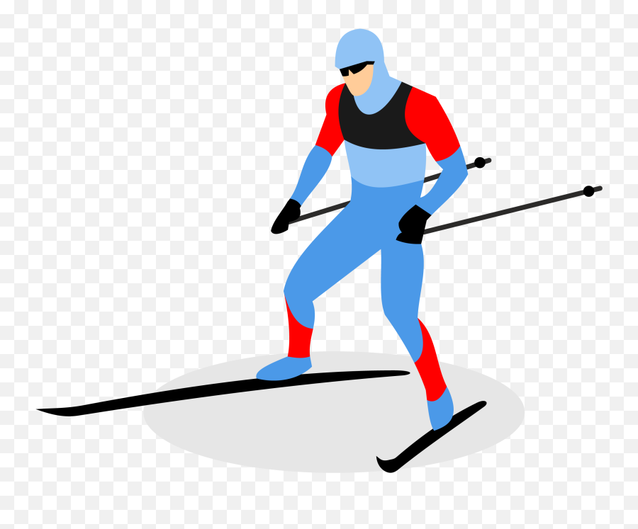 Biathlon Skiing Ski Pole Man Transprent - Cross Country Skiing Cartoon Png,Ski Png