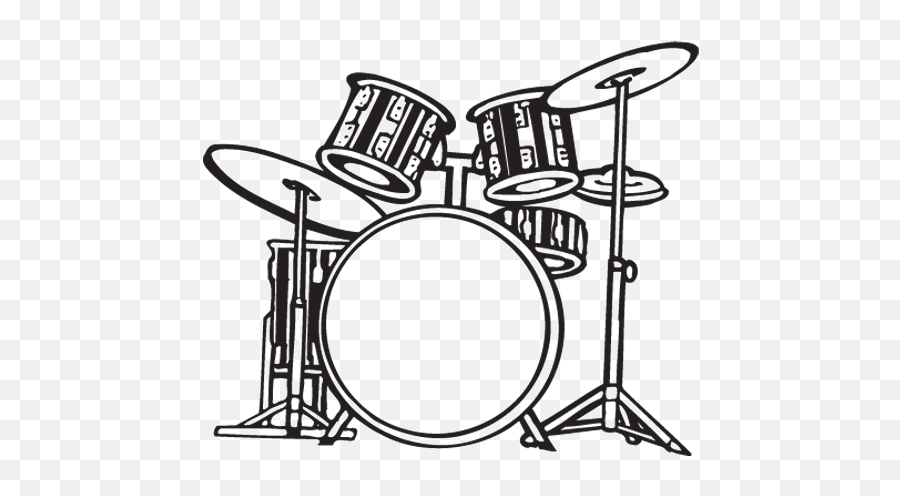 Drum Set Png Black And White - Drum Set Sticker,Drums Png