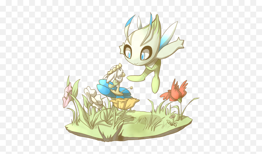 05 Celebi By Skittystrawberries Day - Pokemon Celebi Hug Png,Celebi Png