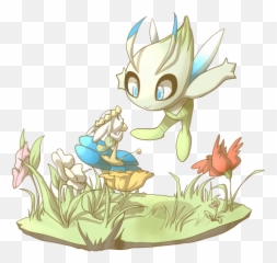 05 Celebi By Skittystrawberries Day - Pokemon Celebi Hug Png,Celebi Png