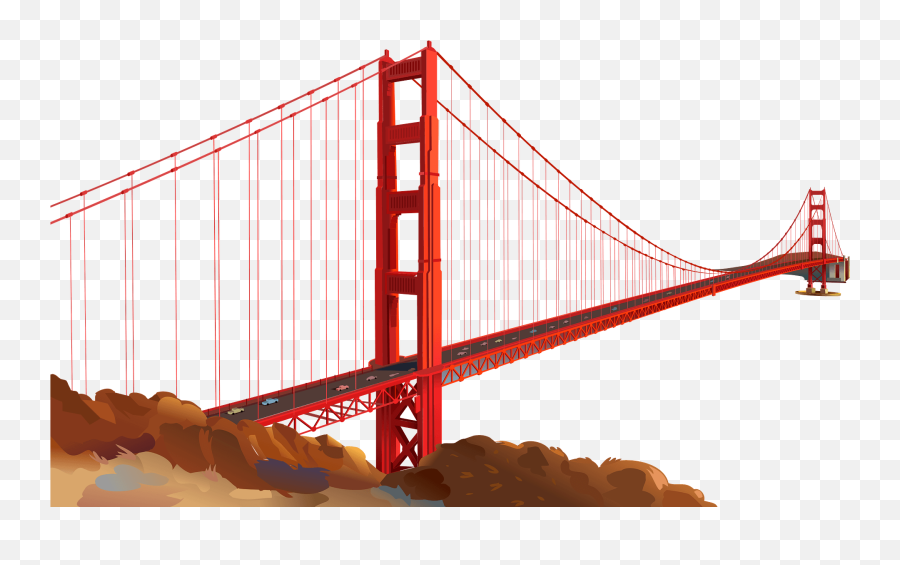 Golden Gate Bridge Clipart - Golden Gate Bridge Png,Bridge Transparent -  free transparent png images 