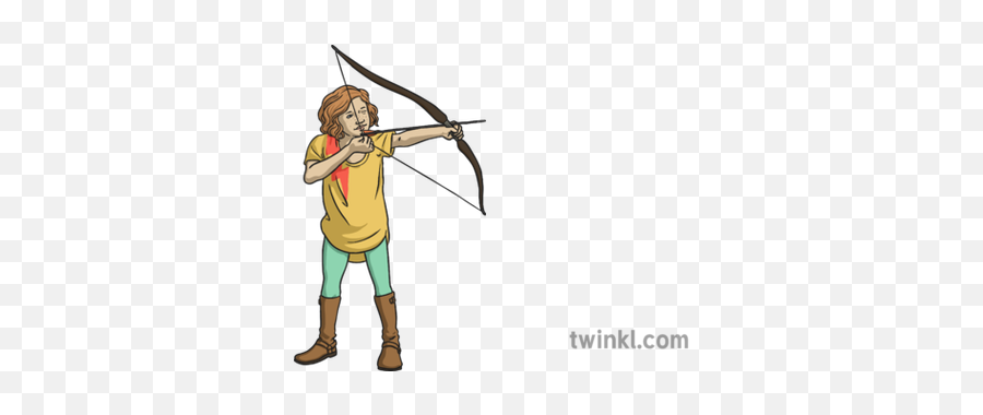 Bow And Arrow 1 Illustration - Twinkl Bow Png,Archery Arrow Png