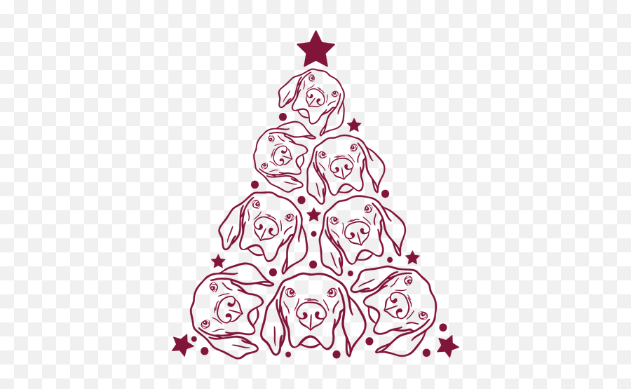 Dogs Christmas Tree - Arte Arvore De Natal Cães Png,Christmas Tree Outline Png