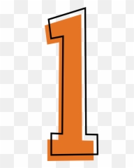 Number 1 Clipart Transparent - 1 Clipart Orange Png,Number One Png