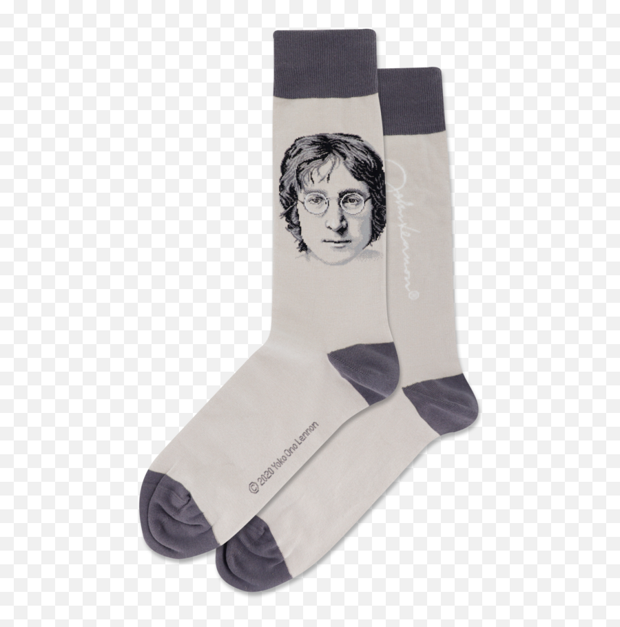 John Lennon Portrait Crew Socks - John Lennon Socks Png,John Lennon Png