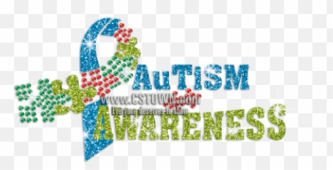 Autism Awareness Ribbon Glitter Rhinestone Transfer Decal - Dot Png,Autism Awareness Png