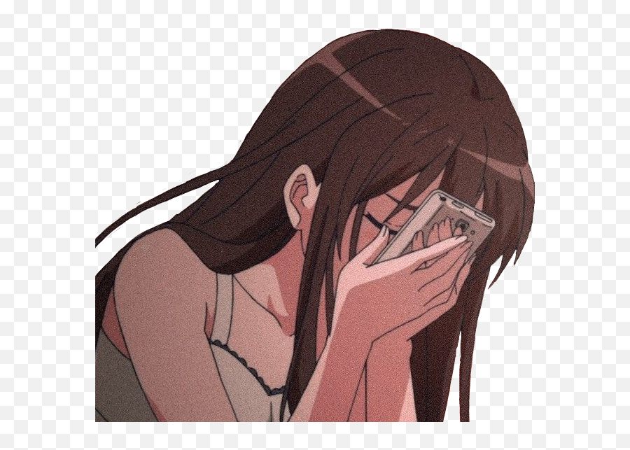 Sad Cryinggirl Sticker - Girl Anime Icons Sad Png,Aesthetic Anime Girl Icon  - free transparent png images 