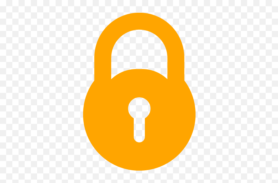 Orange Lock Icon - Lock Icon Black Png,Lock On Icon