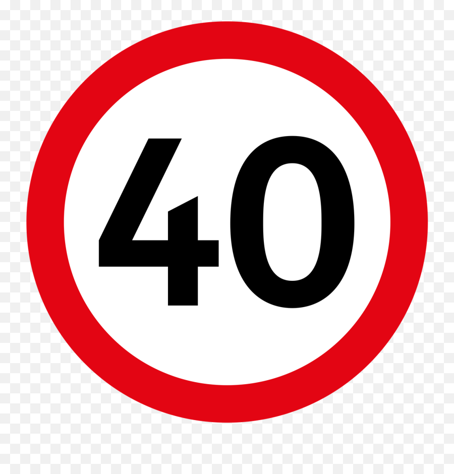 Speed Limit 40 Icon Illustration - Maximum Speed Limit 40 Png,Limit Icon