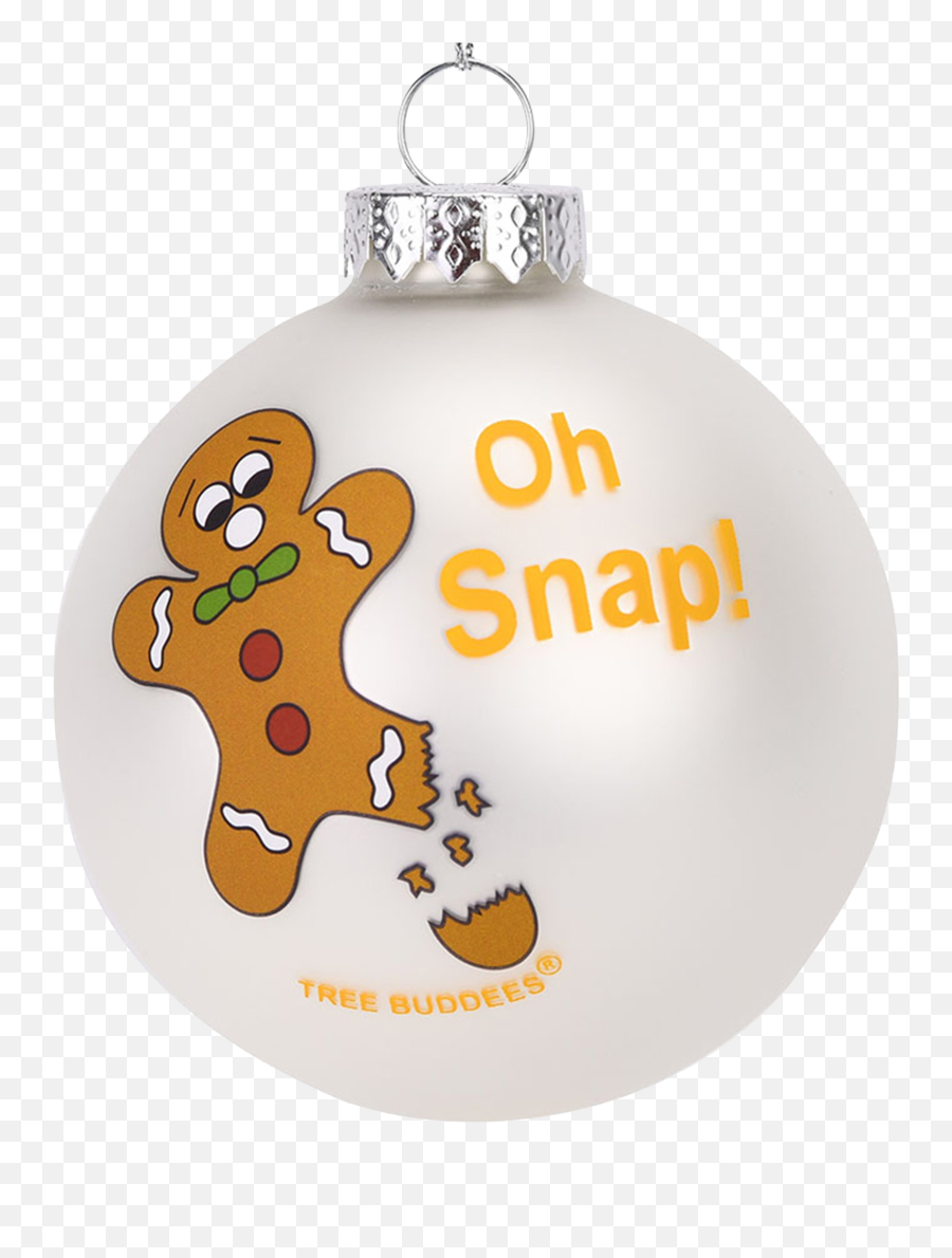 Oh Snap Funny Gingerbread Man Glass Christmas Ornament Tree Buddees - Funny Christmas Ornaments For Kids Png,Icon Christmas Ornaments