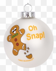 Oh Snap Funny Gingerbread Man Glass Christmas Ornament Tree Buddees - Ornaments For Kids png