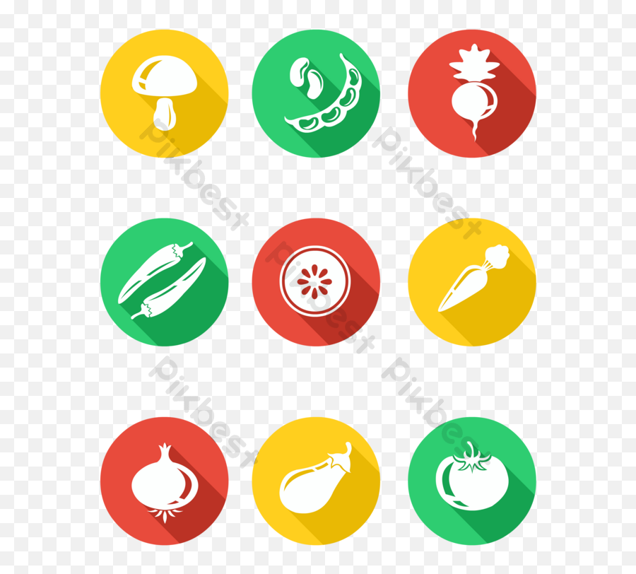 Fruit And Vegetable Icon Ai Free Download - Pikbest Dot Png,Veg Icon