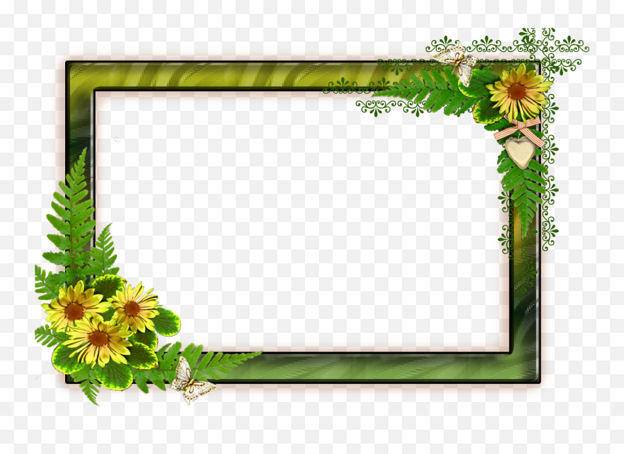 Download Hd Flower Frame Png File Size - Background Photo Frame Png,Picture Frames Png