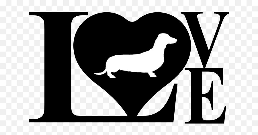 Dog Love Dachshund Wiener Decal Sticker - Love Weiner Dog Svg Png,Dachshund Png