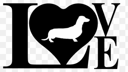 Dog Love Dachshund Wiener Decal Sticker - Love Weiner Dog Svg Png,Dachshund Png
