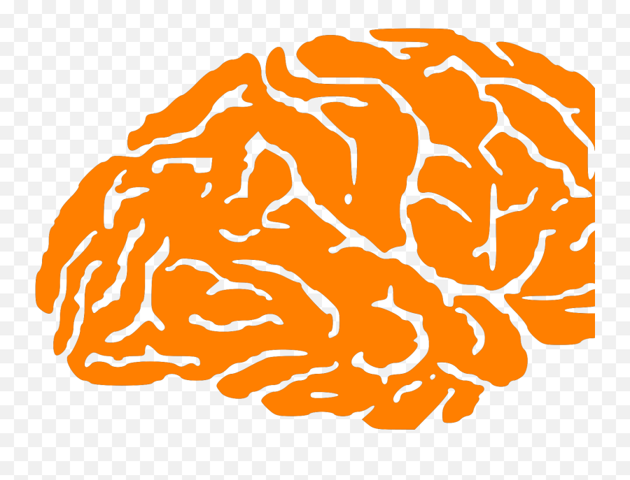 Orange Brain Logo Svg Vector Clip Art - Brain Silhouette Transparent Png,Brain Clipart Transparent Background