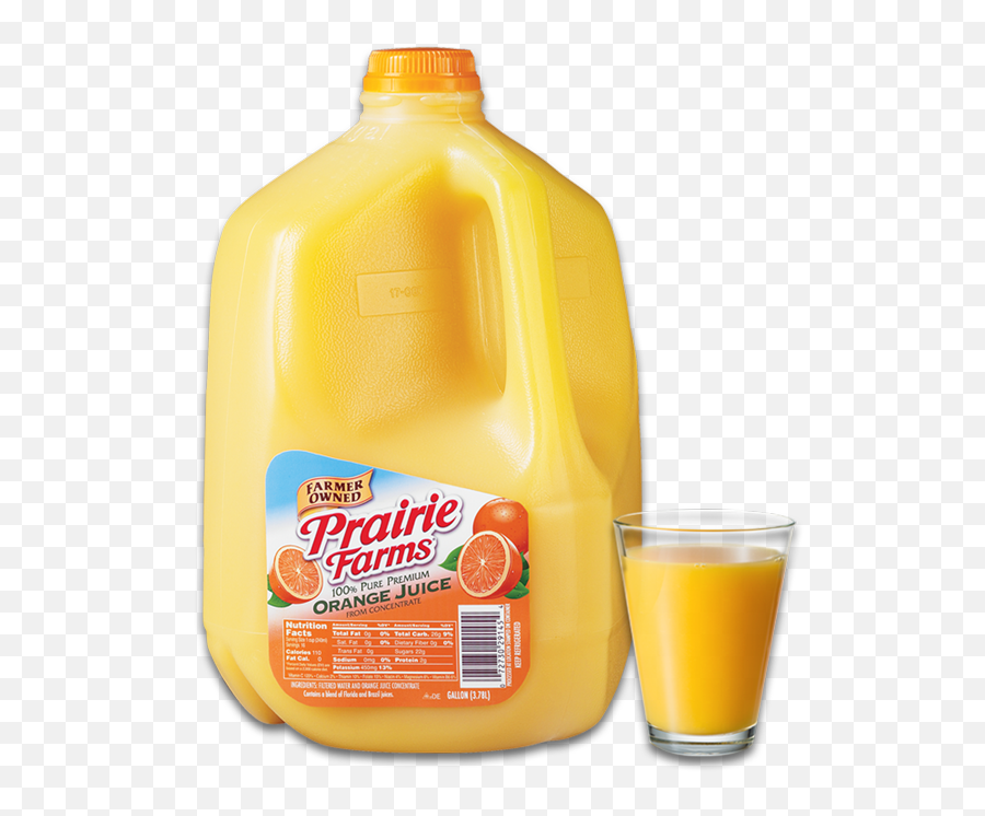 Orange Juice - Welcome To Prairie Farms Juice Gallon Transparent Png,Orange Juice Png