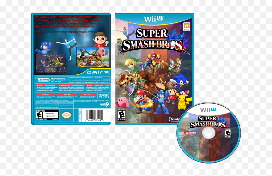 Super Smash Bros - Super Smash Bros Wii U Cover Front Png,Super Smash Bros Wii U Logo